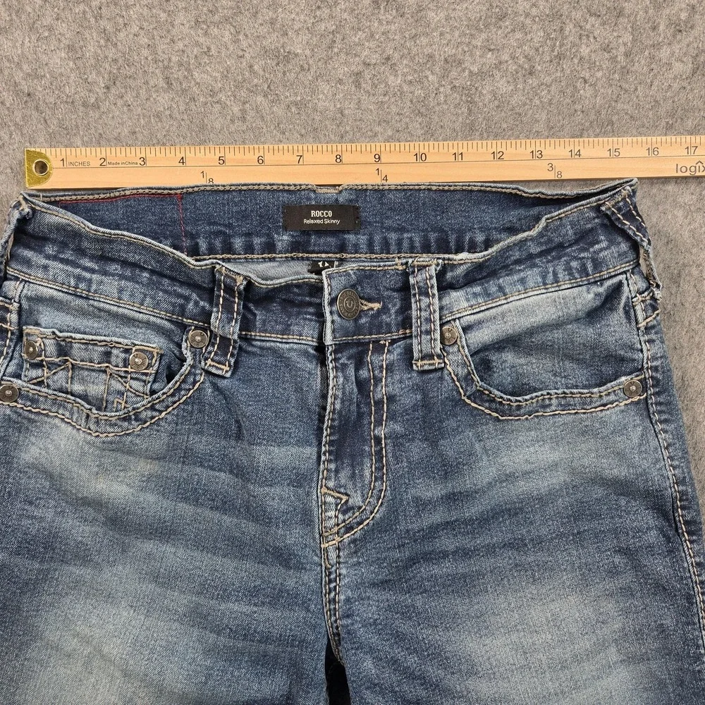 True Religion Rocco Relaxed Skinny Jeans Mens 30x30 (tag 30) Blue Wash Stretch